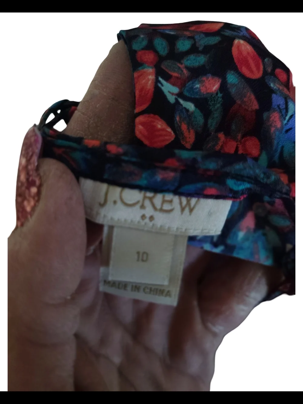 J. Crew Navy Camisole with Pink Floral Print